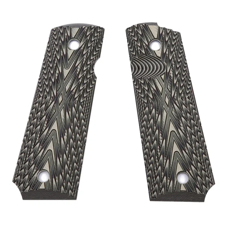Full Size G10 1911 Grips For Government/Commander With Ambi Safety Cut Sunburst Texture With Magwell Cut